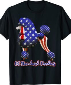 Patriotic Flag Poodle For American Poodle Lovers Tee Shirt