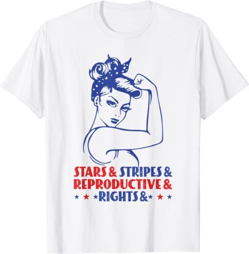 Patriotic USA 4th Of July Stars Stripes Reproductive Right Tee Shirt