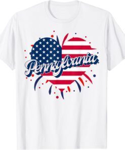 Pennsylvania Patriotic Independence Day 4th Of July US Flag Tee Shirt