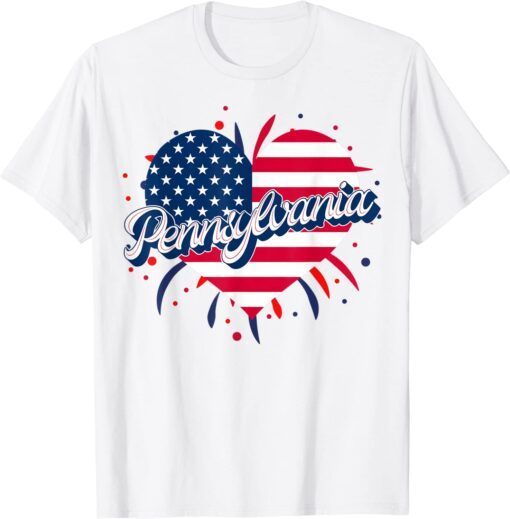 Pennsylvania Patriotic Independence Day 4th Of July US Flag Tee Shirt