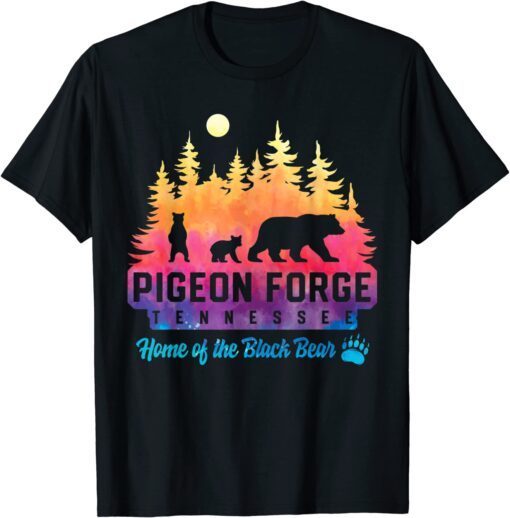 Pigeon Forge Tennessee Bear Great Smoky Mountains Tie Dye Tee Shirt