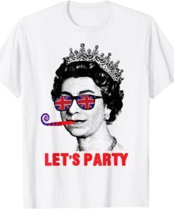 Platinum Jubilee. Queen & Union Jack Let’s Party Queen Tee Shirt