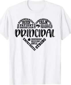 Principal Heart Typography School Principal Back To School Tee Shirt