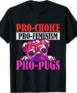 Pro-Choice Pro-Feminism Pro-Pugs Pro Choice Tee Shirt