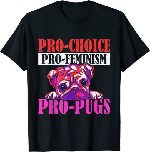 Pro-Choice Pro-Feminism Pro-Pugs Pro Choice Tee Shirt