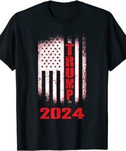 Pro-Trump 2024 45 47 Take America Back USA Flag Tee Shirt