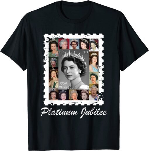 Queen Elizabeths Platinum Jubilee 70 years Celebration 2022 Tee Shirt