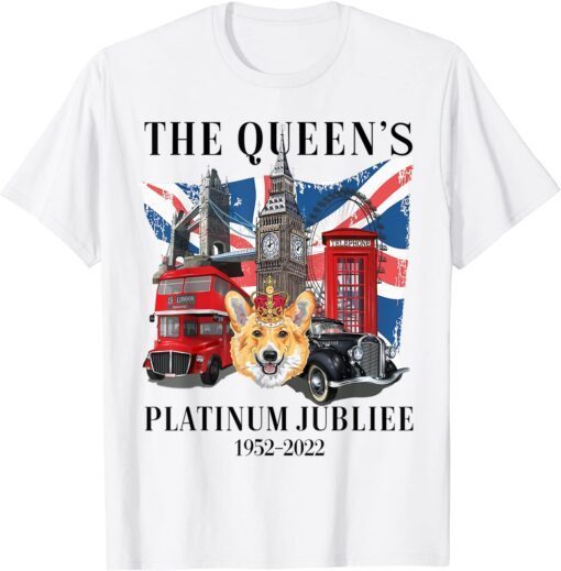 Queen Platinum Jubilee 1952-2022 Union Jack UK Landscapes Tee Shirt