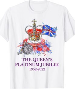 Queen Platinum Jubilee 2022 Union Jack Queen's Crown Jubilee Tee Shirt