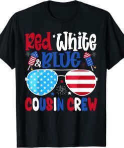 Red White & Blue Cousin Crew 4th of July USA Sunglasses Tee Shirt