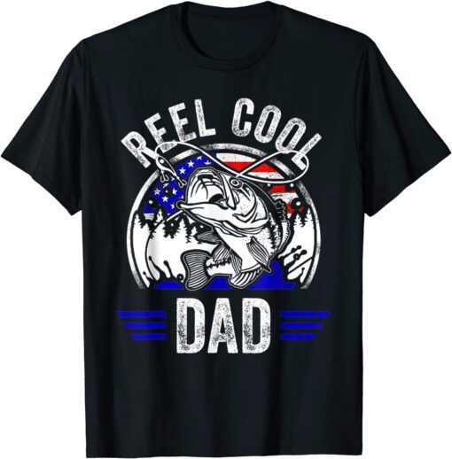 Reel Cool Dad Father's Day Fisherman Fishing Vintage Tee Shirt