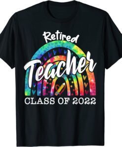 Retired Teacher Class Of 2022 Retirement Tie Dye Leopard T-Shirt