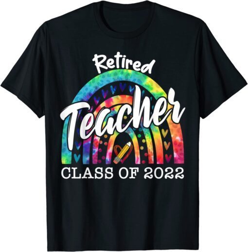 Retired Teacher Class Of 2022 Retirement Tie Dye Leopard T-Shirt