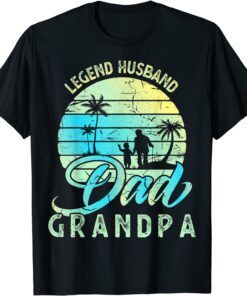 Retro Father's Day - Dad the Legend Husband Dad Grandpa Tee Shirt