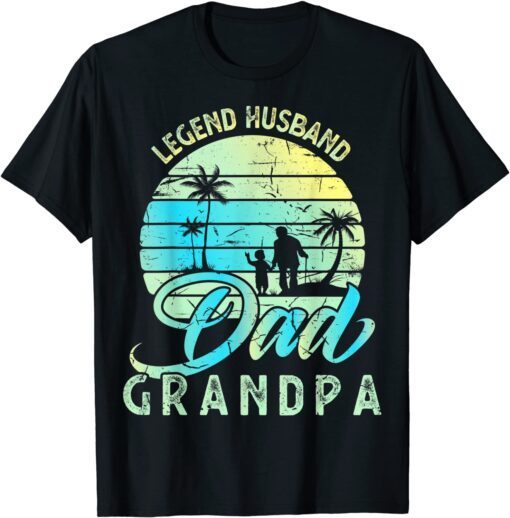 Retro Father's Day - Dad the Legend Husband Dad Grandpa Tee Shirt