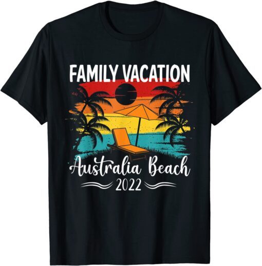 Retro Vintage Family Vacation 2022 Australia Beach Tee Shirt