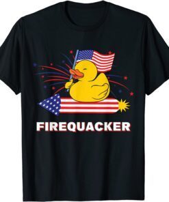 Rubber Duck USA Patriotic Firequacker 4th of July Tee Shirt