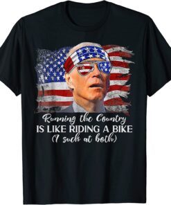 Running the Country is Like Riding a Bike Biden Falls Bike Tee Shirt