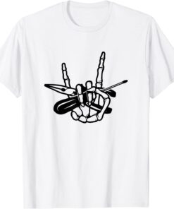 Skeleton Hand Rock Pliers Electrician Rocker Lineman Tee Shirt