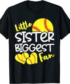 Softball Little Sister Biggest Fan Tee Shirt