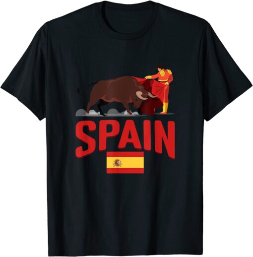 Spain Flag Bull Fighting Spanish Tee Shirt