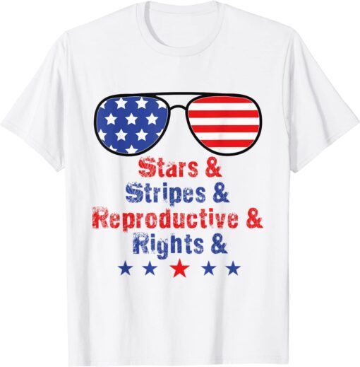 Stars Stripes Reproductive Rights Usa Flag 4th Of July Tee Shirt