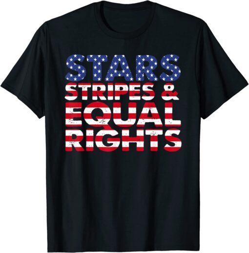 Stars Stripes and Reproductive Rights Feminist US flag Tee Shirt