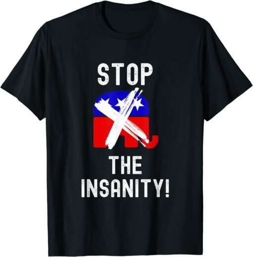 Stop The Insanity Political Statement Tee Shirt