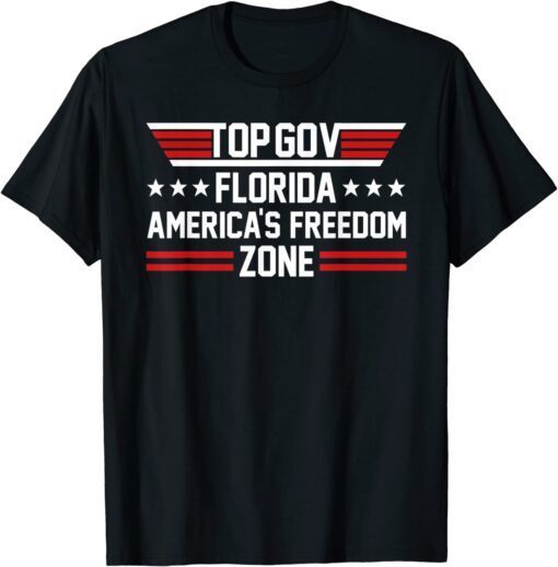 Top Gov Ron DeSantis Top Gov Governor Florida US Flag Tee Shirt