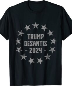 Trump DeSantis 2024 Distressed Stars T-Shirt