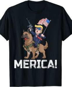 Trump Merica Belgian Malinois Dog American Hero 4th Of July Tee Shirt