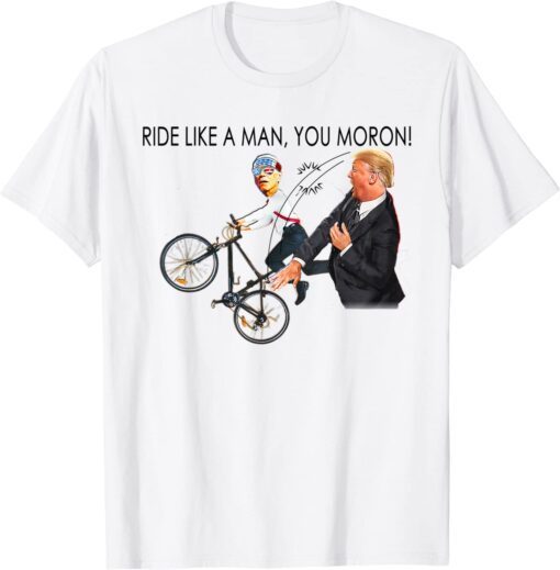 Trump Mocks Biden Riding Bicycle 2022 Meme Tee Shirt