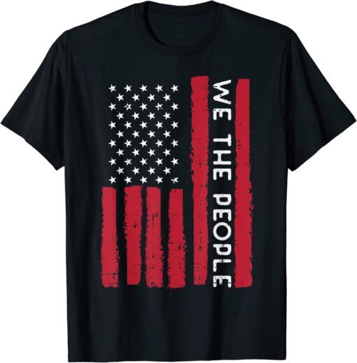 US American Flag We The People Vintage 4th Of July Patriotic Tee Shirt