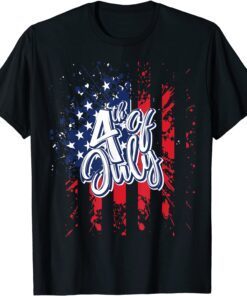 USA Freedom Day 4th of July American Flag Patriotic Tee Shirt