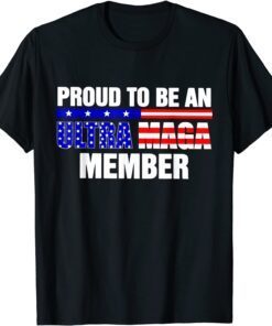 Ultra MAGA Member Anti Biden US Flag Pro Trump Trendy T-Shirt