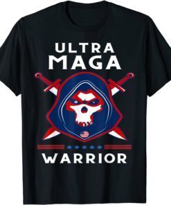 Ultra Maga Warrior Dad Anti Biden US Flag Pro Trump 2024 Tee Shirt