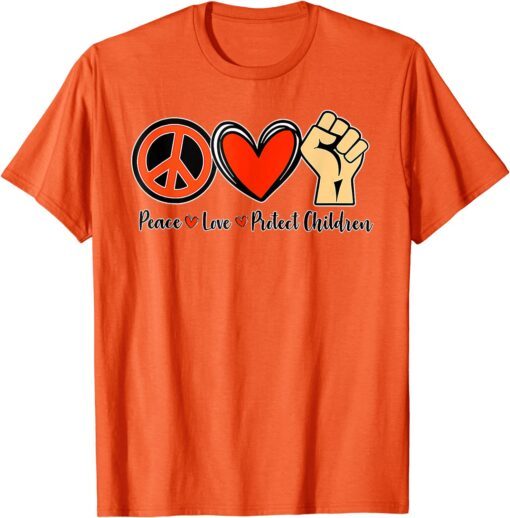 Uvalde Protect Our Kids End Guns Violence Wear Orange Peace Sign Tee Shirt