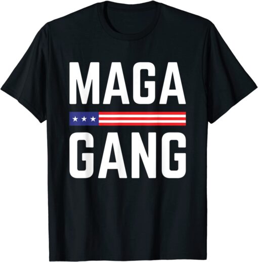 Vintage Grunge MAGA Gang American Flag Tee Shirt