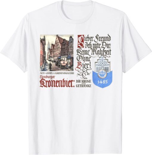 Vintage Luneburg Germany Beer Advertisement Tee Shirt