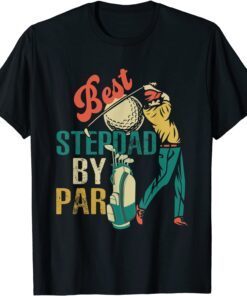 Vintage Retro Best Stepdad By Par Golf Player Lover Tee Shirt