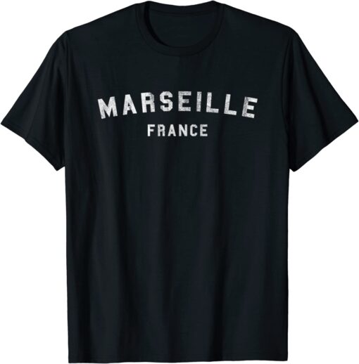 Vintage Varsity Marseille France Tee Shirt