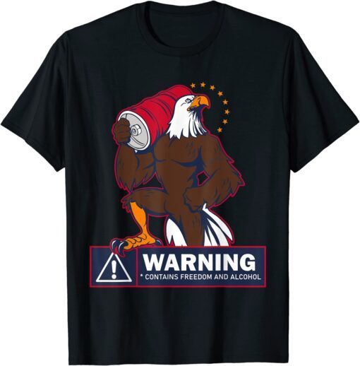 Warning Contains Freedom And Alcohol Eagle Classic Shirt