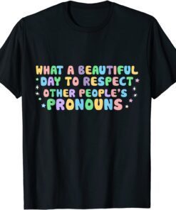 What Beautiful Day To Respect Other People's Pronouns LGBT T-Shirt