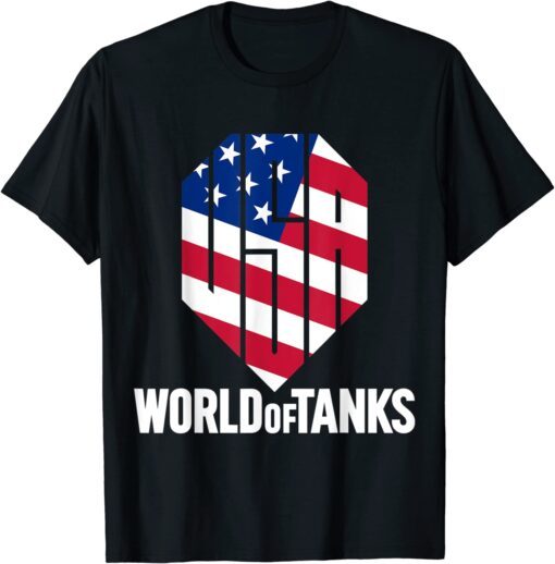 World of Tanks 4th of July USA Shield Tee Shirt