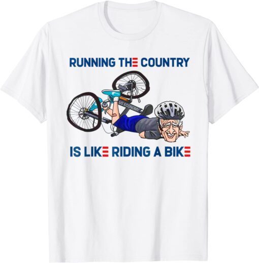 falling off his bicycle Biden Falls off Bike Joe Biden Tee Shirt