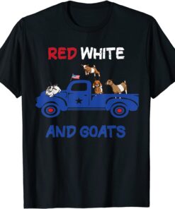 red white and goats 4th of july 2022 Tee Shirt