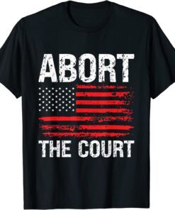 Abort The Court Reproductive Rights USA Flag Distressed Tee Shirt