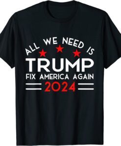 All We Need Is Trump Fix America Again 2024 Quote T-Shirt