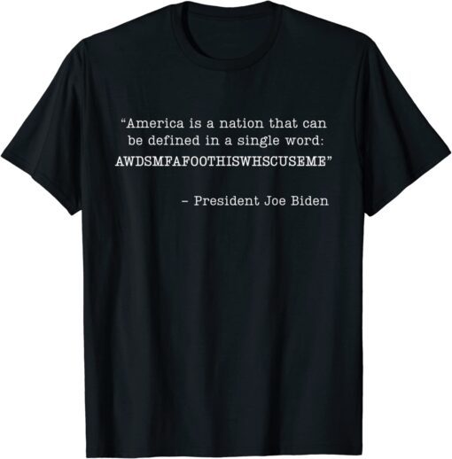 America Is A Nation That Can Be Defined In Single Word Biden Tee Shirt