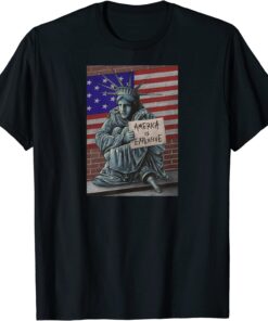 American Flag America is Expensive Statue of Liberty Tee Shirt